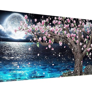 WeJimifa Diamond Painting, DIY Diamant Painting Bilder, Diamond Painting Groß Erwachsene Bilder Mond für Wohnzimmer Schlafzimmer Wanddekoration (40 x 70 cm)