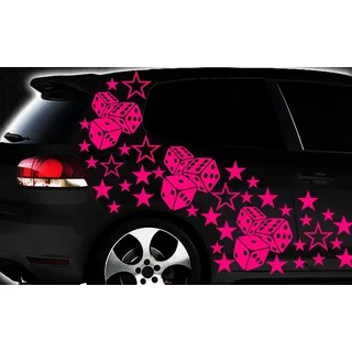 HR-WERBEDESIGN 93-teiliges Sterne Würfel Cube Star Auto Aufkleber Tuning WANDTATTOO Blumen x