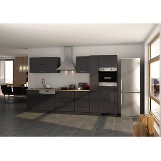 HELD MÖBEL Küchenzeile »Mailand«, mit E-Geräten, Gesamtbreite: 330 cm - grau