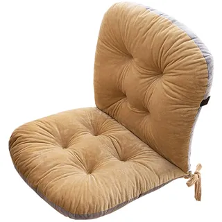 Stulhkissen, Kissen für Rattansessel Outdoor Auflage Sitzkissen, Rattanmöbel 1 Stück Stuhlkissen mit Rückenteil Sitz, Rückenkissen mit Bänder, Niedriglehner Auflage Polsterauflage(Color:Khaki)