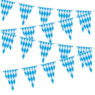 EUYKQNOI Oktoberfest Deko bayrische deko bayrische deko oktoberfest deko banner Oktoberfest Wimpelkette Bayerische Deko,20 x 30cm,10m Bayerisch Wiesn Blau/Weiß Dreieck Banner,Oktoberfest Girlande Wimp