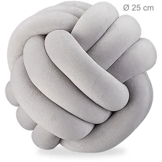 Relaxdays Knotenkissen 25 x 25 cm Grau