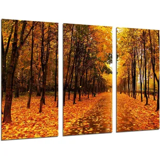Wandbild - Landschaft Wald Berg Sonnenuntergang, 97 x 62 cm, Holzdruck - XXL Format - Kunstdruck, ref.26365
