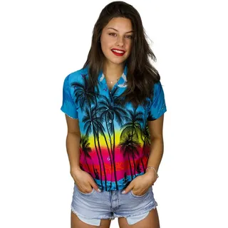 King Kameha Hawaiihemd Beach türkis XL