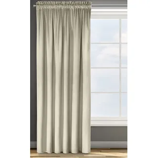 Eurofirany Samtvorhang Kräuselband 140 x 270 cm Beige 1 St.