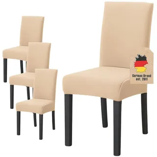 Stuhlhusse, Beige, Kunststoff, 1x38 cm, Wohntextilien, Bezüge, Stuhlhussen