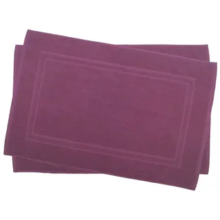 Julie Julsen Badematte 2-Badematte-Lila-50 x 40 cm, Baumwolle, Doppelrahmen lila 40 cm x 50 cm