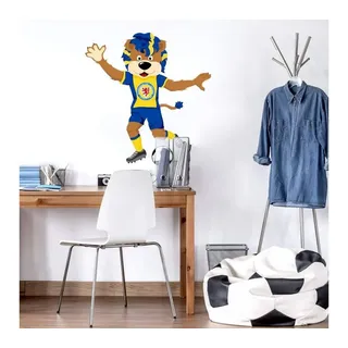 Eintracht Braunschweig Wandtattoo Fußball Maskottchen Leo Löwe Aufkleber, Wandbild selbstklebend, entfernbar bunt 38 cm x 40 cm
