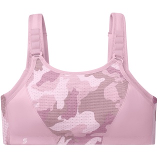 GLAMORISE Sport-BH mit variablem Halt - Pink Camouflage Unterwäsche Damen