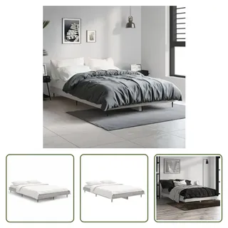 The Living Store Bettgestell Grau Sonoma 120x190 cm Holzwerkstoff - Grau