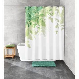 Kleine Wolke Floresta Duschvorhang, 100% Polyester, Grün, 180x200 cm