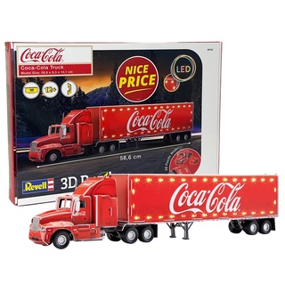 Revell 3D Puzzle 00152 Coca-Cola Weihnachtstruck mit LED-Beleuchtung Welt in 3D entdecken, Bastelspass für Jung und Alt, Rot