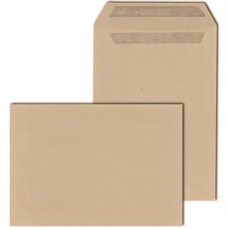 KK Verpackungen Briefumschlag, Versandtaschen Kuverts DIN C5 162 x 229 mm Selbstklebung braun braun 22,9 cm | DIN C5