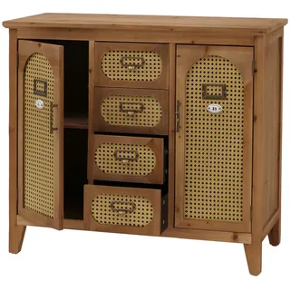 MCW Apothekerkommode 80 x 91 x 40 cm Vintage Rattanoptik / Natur