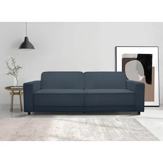 dorel home 3-Sitzer DOREL HOME "ALLIE Schlafsofa 225 cm", blau, B:225cm H:82cm T:84cm, 100% Polyester, Sofas, Bett-Funktion (108/190cm), trendiger Cord o. pflegeleichter Velours