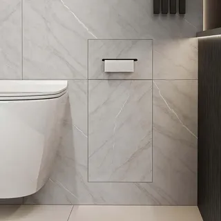 Toilettenpapierhalter Unterputz Unsichtbare, Fliesbare Toilettenpapierablage mit Abfalleimer, Wandeinbau-Toilettenpapierhalter Fürs Badezimmer, Wasserdichter Edelstahl