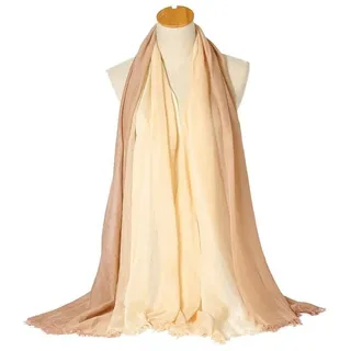 ARTQ Schals Für Damenfrühlingsneues Hochwertiges Baumwollmaterial 190X90Cm Beige Farbverlauf Schal Schal Weich Hautfreundlich Mode Elegant Geburtstagsgeschenk Jubiläumsgeschenk