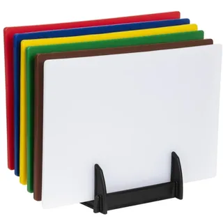 Hygiplas standard LDPE Schneidebretter Set mit Ständer