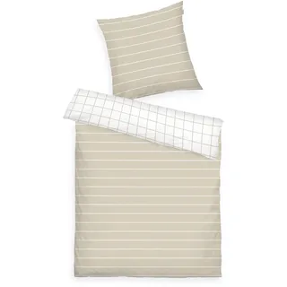 Tom Tailor CHECK AND STRIPES Beige 135 x 200 cm + 2 x 80 x 80 cm