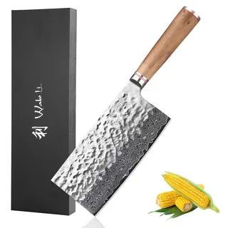Wakoli Nussbaum Damastmesser Chai Dao 17,5 cm