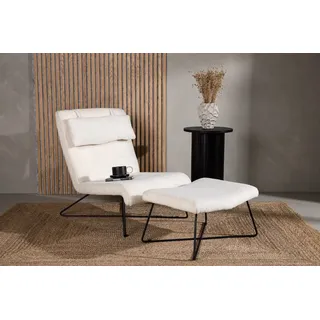 BOURGH Loungesessel LACONIA Lounge Sessel - Relaxsessel mit Boucle Stoff in weiß weiß