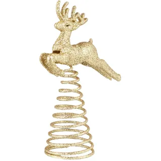 PRETYZOOM Christbaumspitze Glitzer Weihnachtsbaumspitze Weihnachtsbaum Hirsch Spitze Weihnachtsbaum Topper Christbaumschmuck für Zuhause Hotel Weihnachten Party Dekoration Ornament Gold