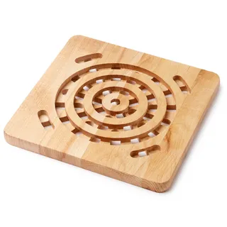 EVERYJOY Quadratisch Topfuntersetzer aus Holz Schutzunterlage Hitzebeständig (Braun, 19,5 cm)
