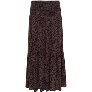 Kaffe Maxirock Damen Braun/Schwarz Floral M/L