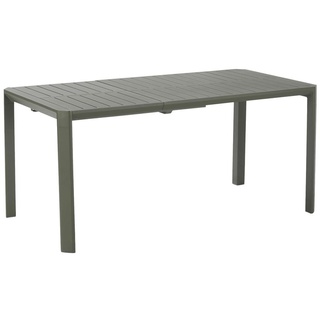 NATERIAL - Rechteckiger Gartentisch IDAHO - Ausziehbarer Tisch - 110/162 x 82 x 75 cm - 4 bis 6 Personen - Aluminium - Grün - Outdoor Esstisch - A...