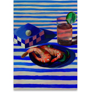 Paper Collective - Shrimp Stripes Poster, 30 x 40 cm