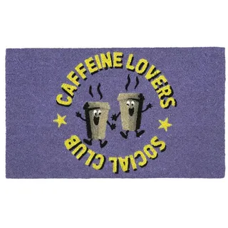 Giftcompany, Fussmatte, Caffeine lovers social club, Lila, 75 x 45 cm (75 x 45 cm)