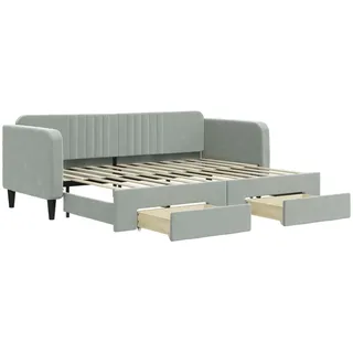 vidaXL Tagesbett Ausziehbar mit Schubladen Hellgrau 80x200 cm Samt1898664