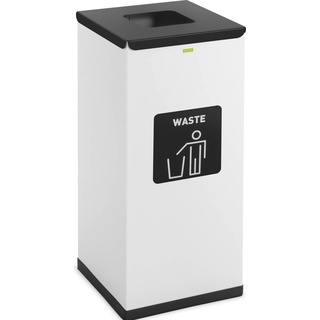 Ulsonix Mülleimer Abfalleimer Küche Mülltrenner Deckel Bio Label 60 Liter Recycling, Abfalleimer, Weiss