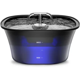 Katzenbrunnen, 2,5L Trinkbrunnen für Katze, Ultra Leise Wasserbrunnen für Katzen mit LED und Aktivkohlefilter, Vierfaches Filtersystem Leicht zu Reinigen, BPA-freier Katzentrinkbrunnen