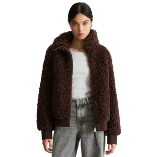 Marc O'Polo DENIM Outdoorjacke aus weichem Curly-Plüsch braun XXL (44)