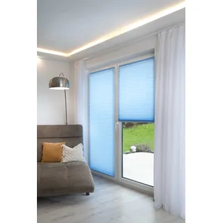 K-Home® Klebe-Plissee Iceblau Lichtschutz B50 x H130 cm