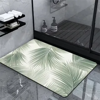 Badezimmerteppich Badematte rutschfest Badematte Badteppich Badvorleger 50x80cm Badematten Badteppiche Duschmatte rutschfest, Duschvorleger Badezimmermatte rutschfest Stein Badematte Mint