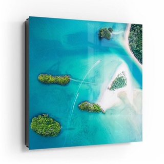 DEQORI Schlüsselkasten 'Sirithan Strand in Krabi', Glas Schlüsselbox modern magnetisch beschreibbar schwarz