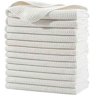 Polyte Geschirrtuch Mikrofaser Waffel 340 GSM, 40,6x71,1 cm, 12 Stück