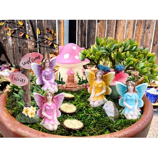 LaVenty Mini Feengarten Miniatur Feen und Elfen Figuren Feen Figuren Zubehör Fee Garten Deko Garten Outdoor Ornamente Deko Blumentopf Dekoration