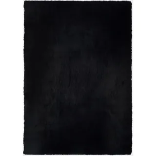 Novel Hochflorteppich Silky Haven, Schwarz, Textil, Uni, rechteckig, 80x150 cm, Oeko-Tex® Standard 100, für Fußbodenheizung geeignet, Teppiche & Böden, Teppiche, Hochflorteppiche & Shaggys