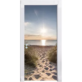 Türtapete Selbstklebend TürPoster 3D Türbild - WEG INS MEER - Türfolie Fototapete PREMIUM PVC Wasserfest Türaufkleber Wandtattoo Für Schlafzimmer Wohnzimmer Tür Dekoration Stickers 77 x 200 cm