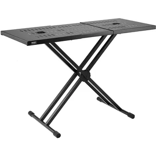 Vevor DJ-Tischständer, (32"-43") x 18" tragbarer DJ-Laptop- und Controller-Ständer, leichter DJ-Schreibtisch, DJ-Pult, höhenverstellbarer DJ-Ständer, faltbarer Double-X-Keyboardständer und Tischplatte,