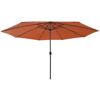 vidaXL Sonnenschirm mit LED Ø 400 cm terracotta