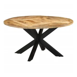 vidaXL Esstisch Ø150x76 cm Massives Raues Mangoholz