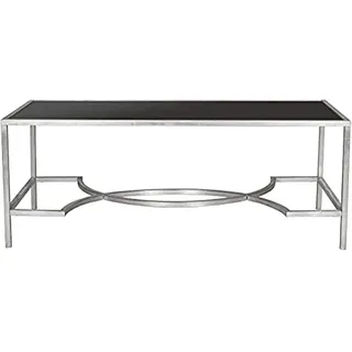 Safavieh Modern Accent Table with Iron Legs, in Silver and Black, 58 X 122 X 45.72