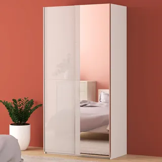 Forte Schwebetürenschrank Fittio 120,1 x 235 x 61,2 cm Weiß