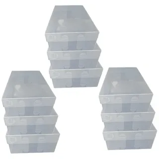 Dynasun Schuhbox Schuhbox PP435 (9 St), Transparente Schuhaufbewahrungsbox Stapelbare und faltbare Box Schuhen