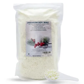 KOOLPUG 2kg Sojawachs Pastillen zum Kerzen gießen, Natürliches Kerzenwachs, Vegan & Rußarm – Ideal für Kerzen selber machen
