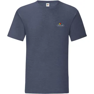 Fruit of the Loom Iconic 150 T-Shirt mit Vintage-Logo auf der Brust, vintage navy meliert - Vintage-Logo klein, L